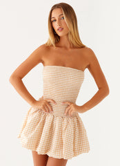 Cassidy Mini Dress - Orange Gingham