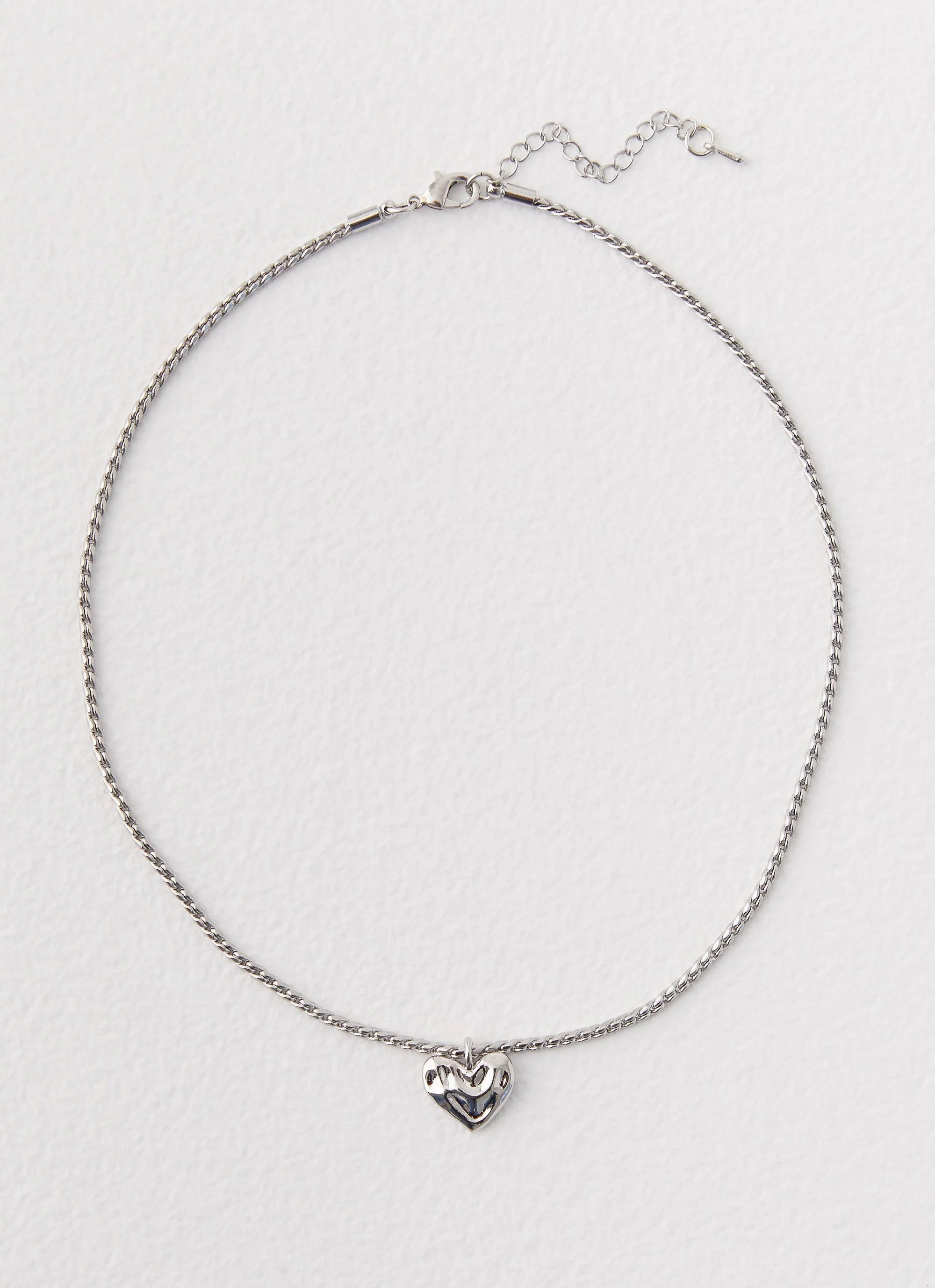 Pending Heart Necklace - Silver