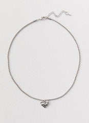 Pending Heart Necklace - Silver