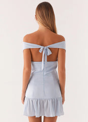 Dear Diary Mini Dress - Pastel Blue