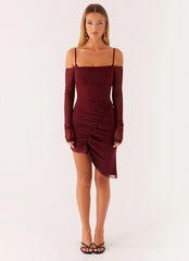 Sascha Mini Dress - Maroon