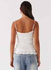 Wilde Linen Rose Top - White