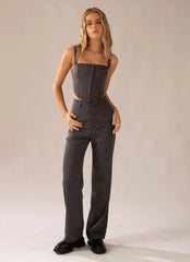 Mia Suit Bustier - Charcoal