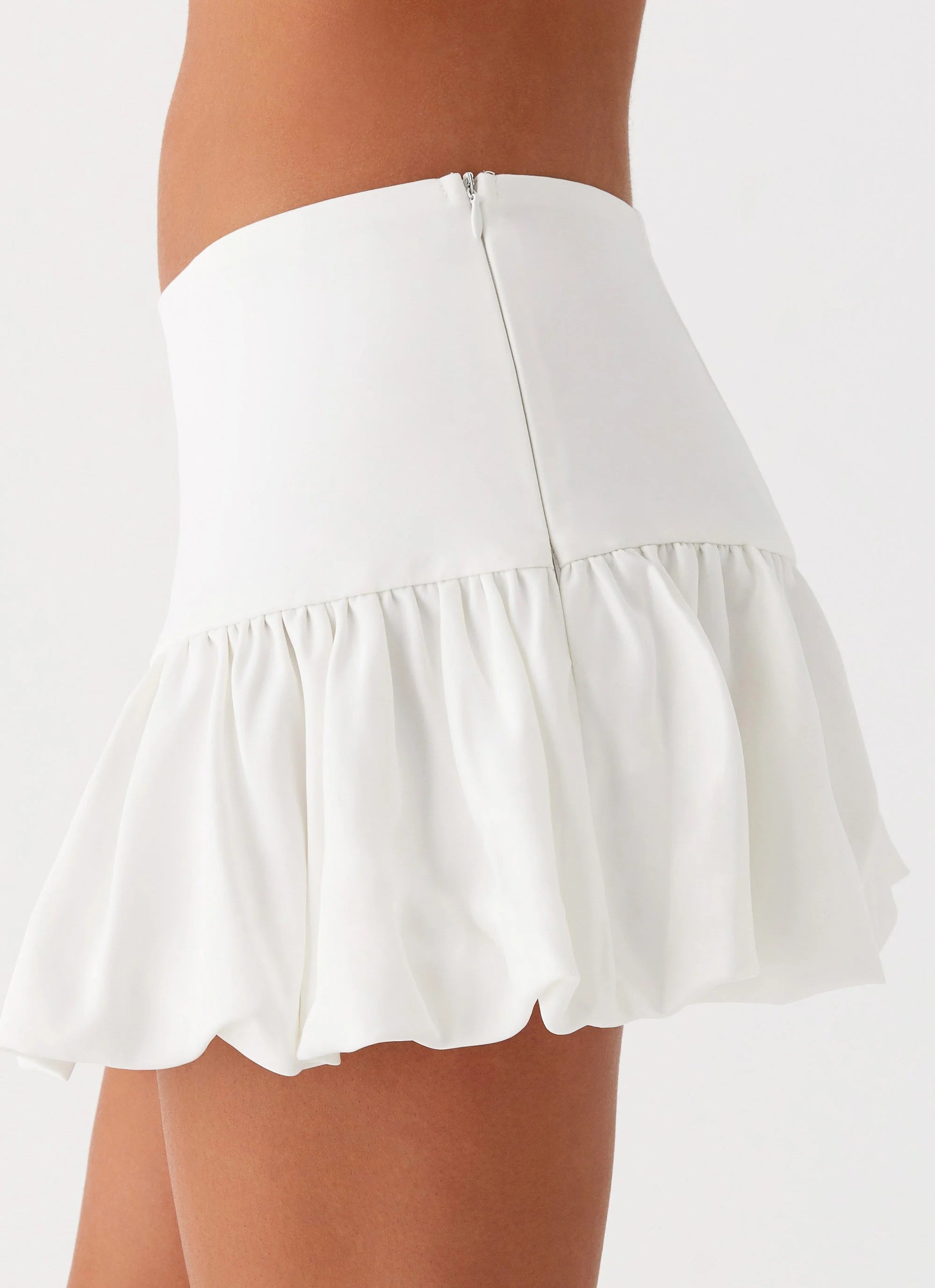 Sweet Thing Bubble Hem Mini Skirt - White