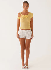 By The Lake Crochet Top - Yellow