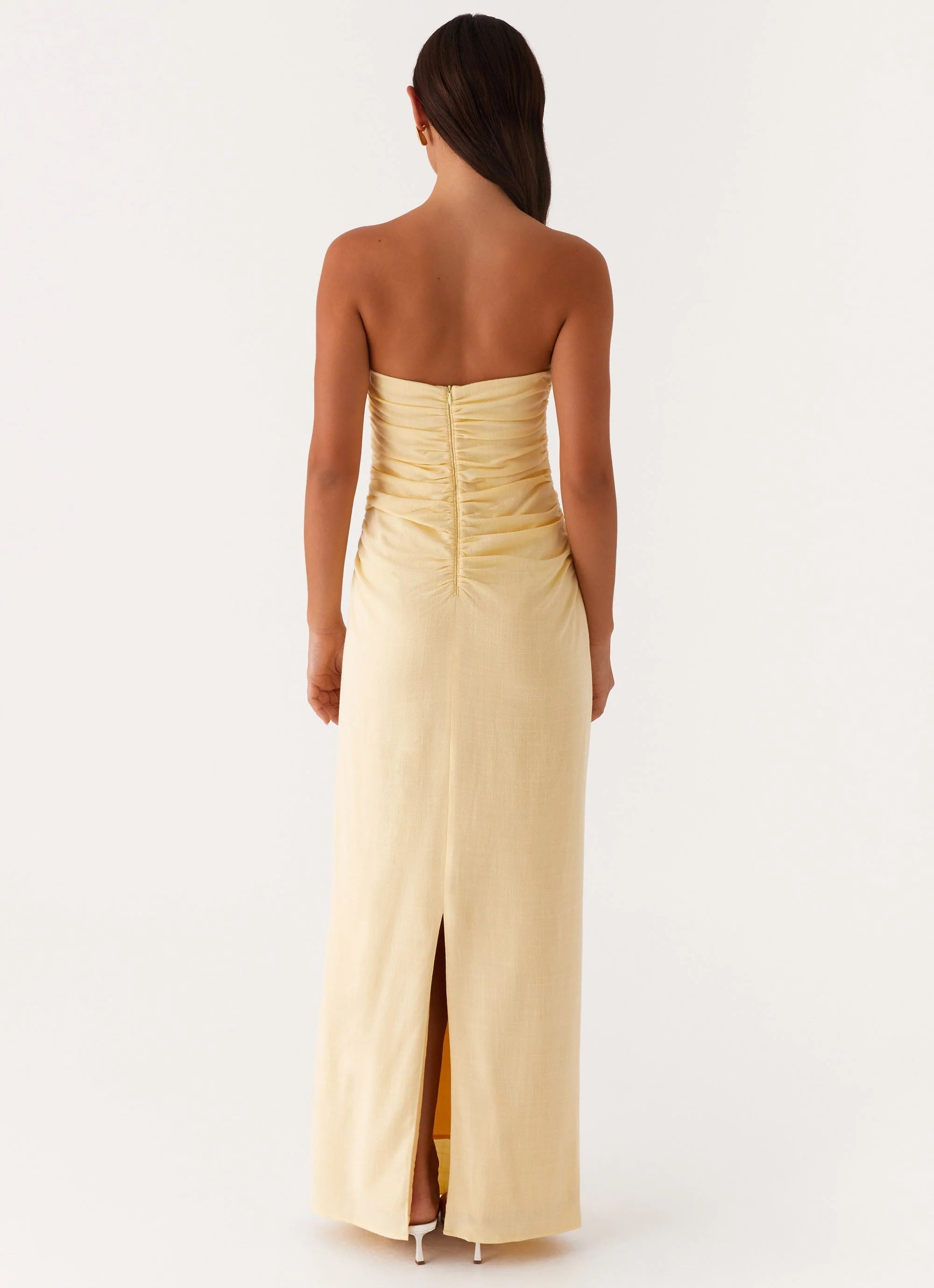 Xena Gathered Maxi Dress - Yellow