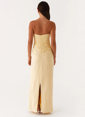 Xena Gathered Maxi Dress - Yellow