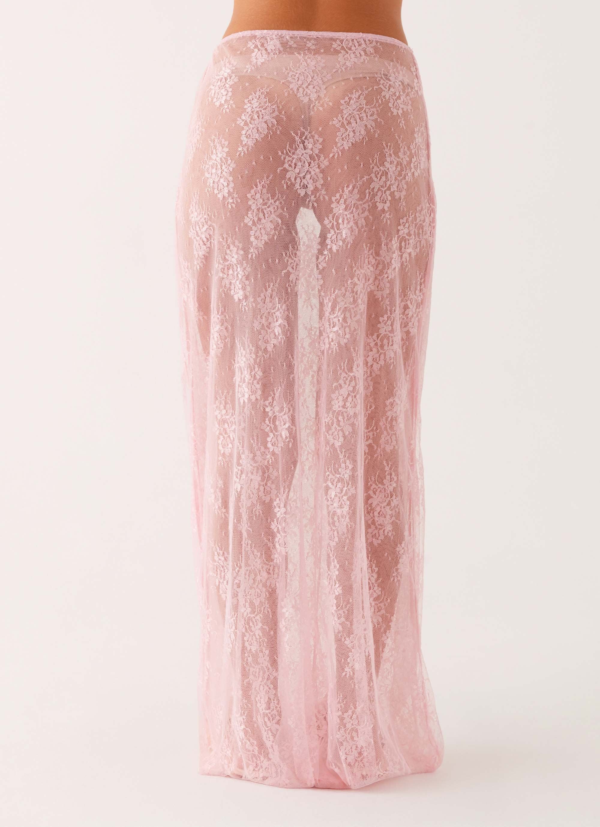 Caden Lace Maxi Skirt - Pink