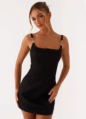 Aretha Mini Dress - Black