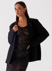 Into The Dark Oversized Blazer - Black