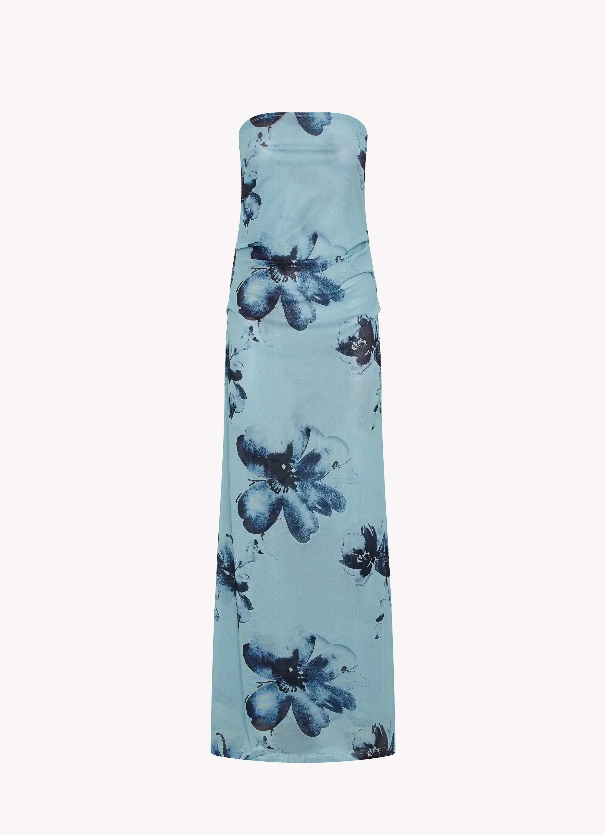 Field Of Dreams Maxi Dress - Blue Black Floral