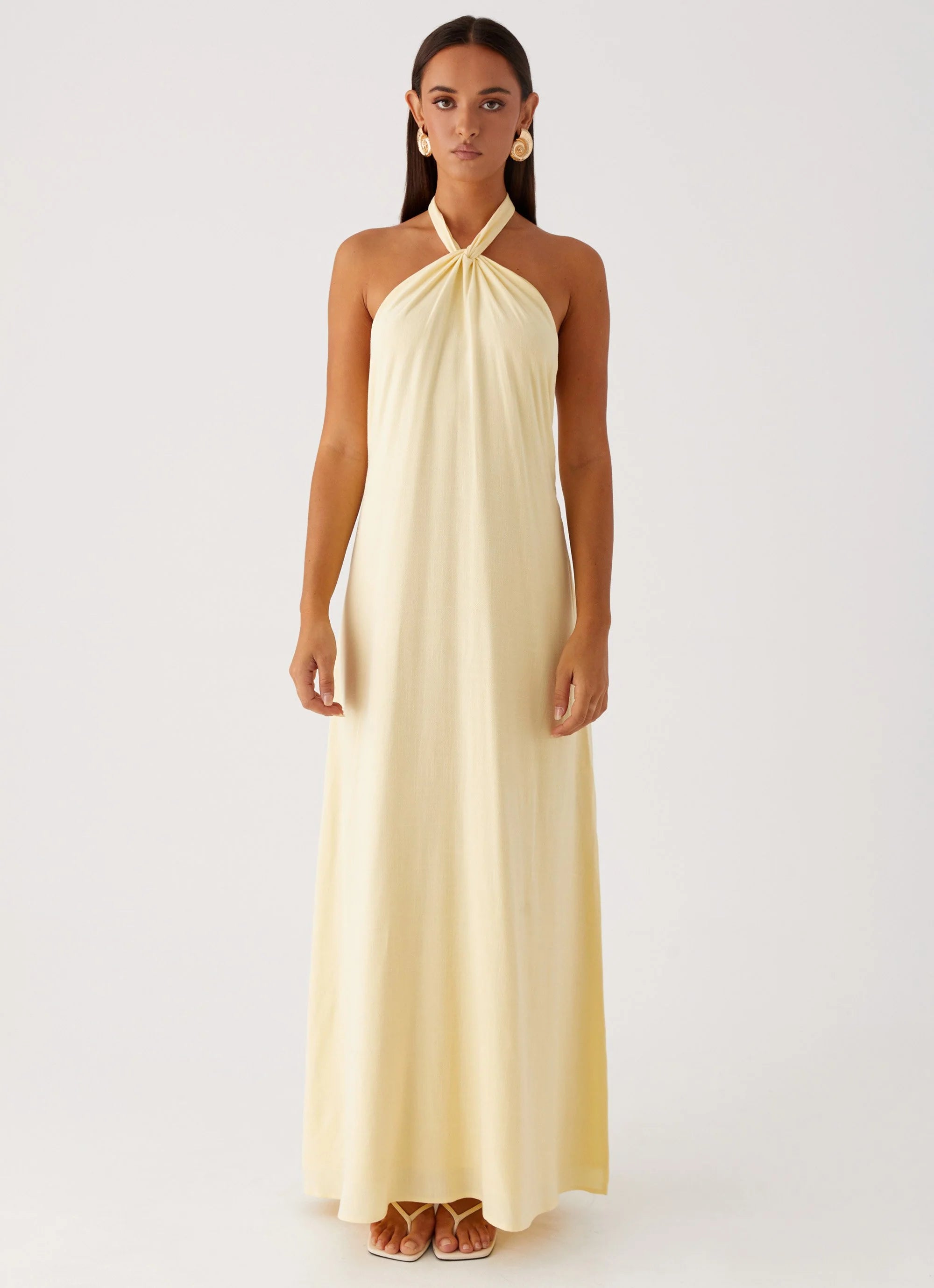 Golden Child Linen Maxi Dress - Yellow