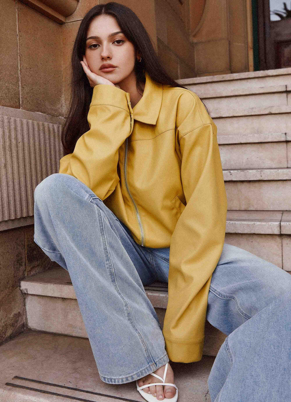 Elara Oversized Jacket - Yellow