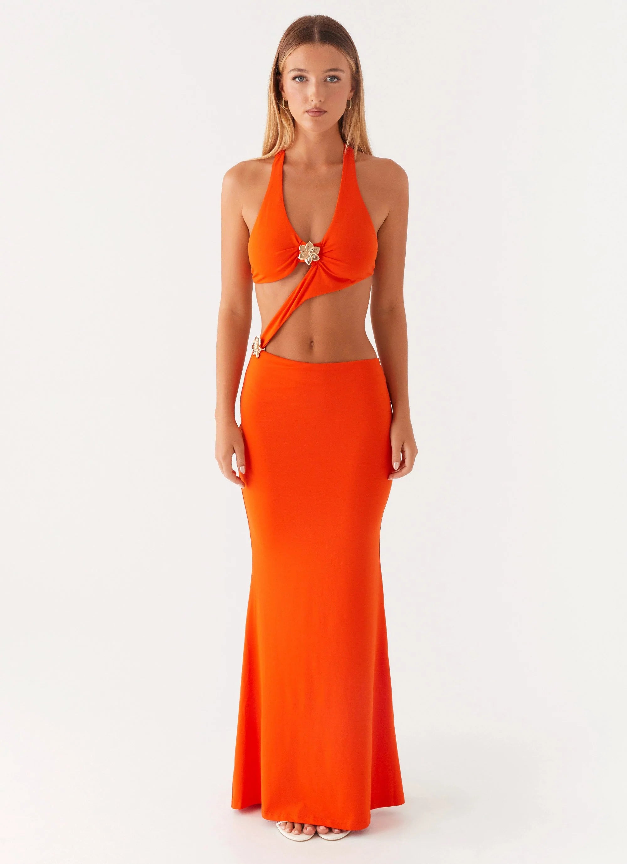 Reasons To Stay Cut Out Maxi Dress - Orange