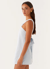 Keira Linen Mini Dress - Blue