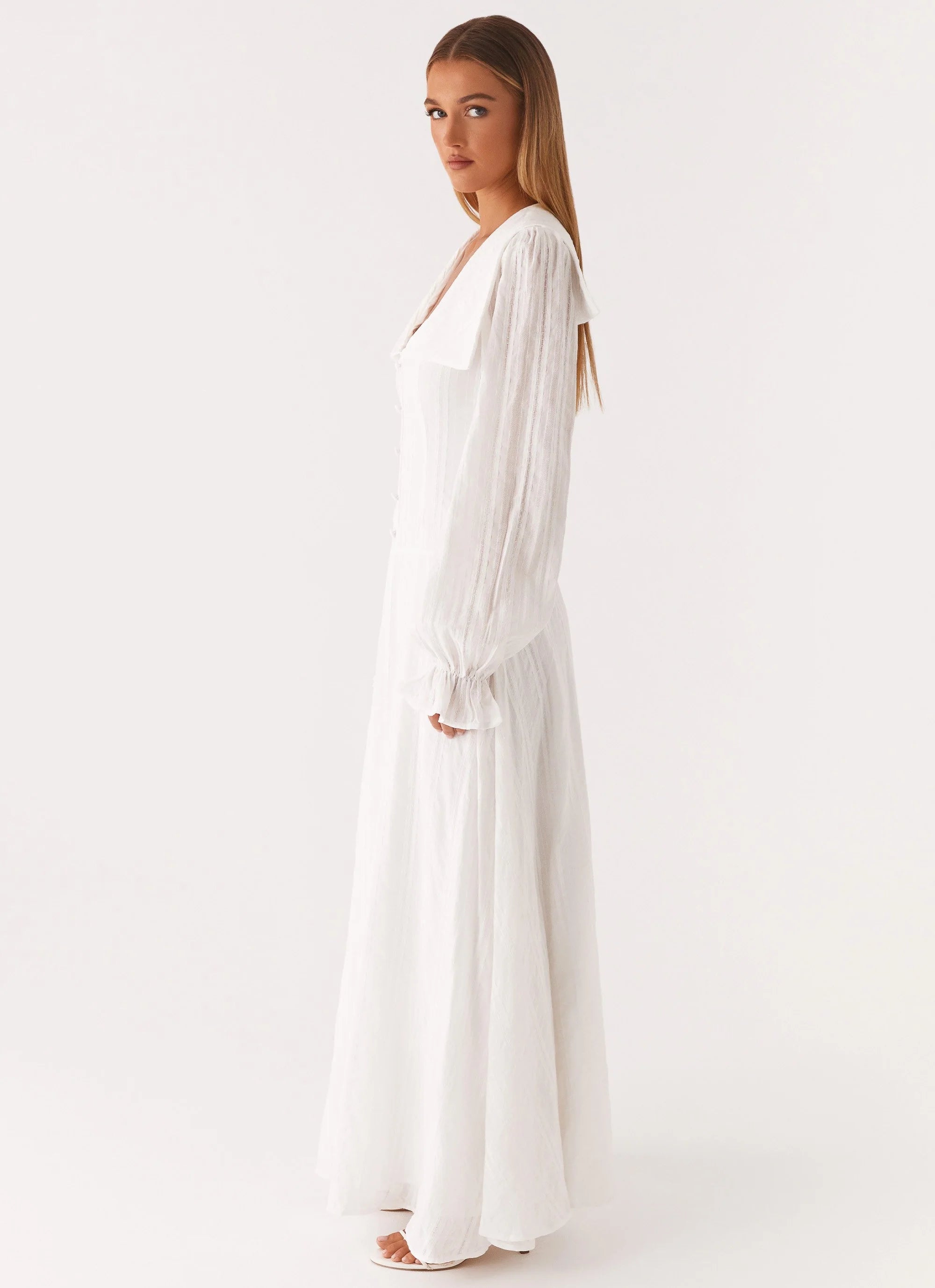 Alima Long Sleeve Maxi Dress - White