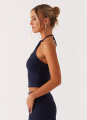 Paris Nights Halter Top - Navy