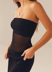 Selene Mesh Tube Top - Black