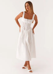 Waiting On You Midi Dress - White