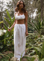 Sicilian Sun Midi Skirt - Pure White