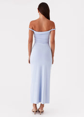 Arabella Twist Shoulder Maxi Dress - Blue