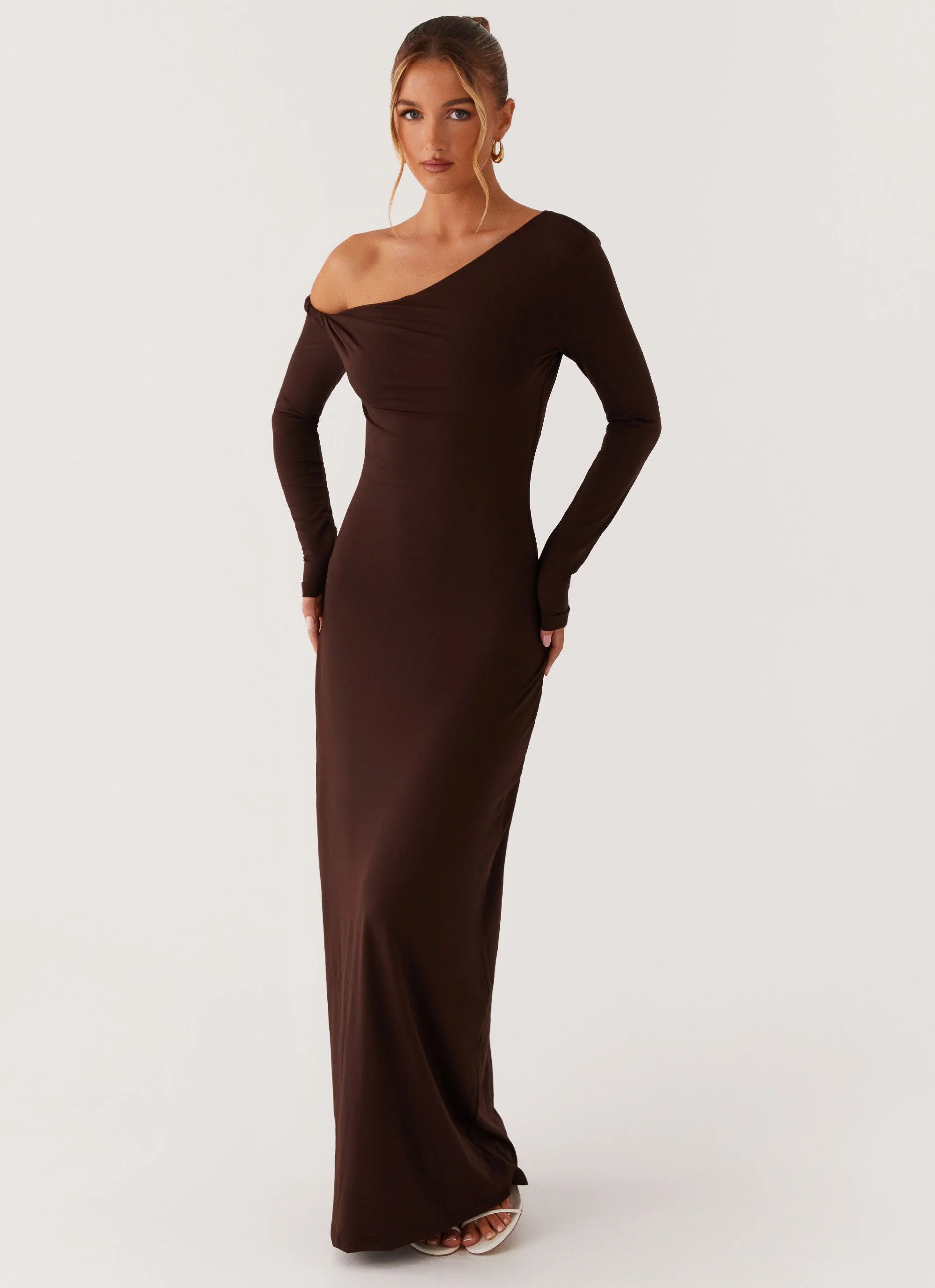 Jordana Twist Maxi Dress - Brown