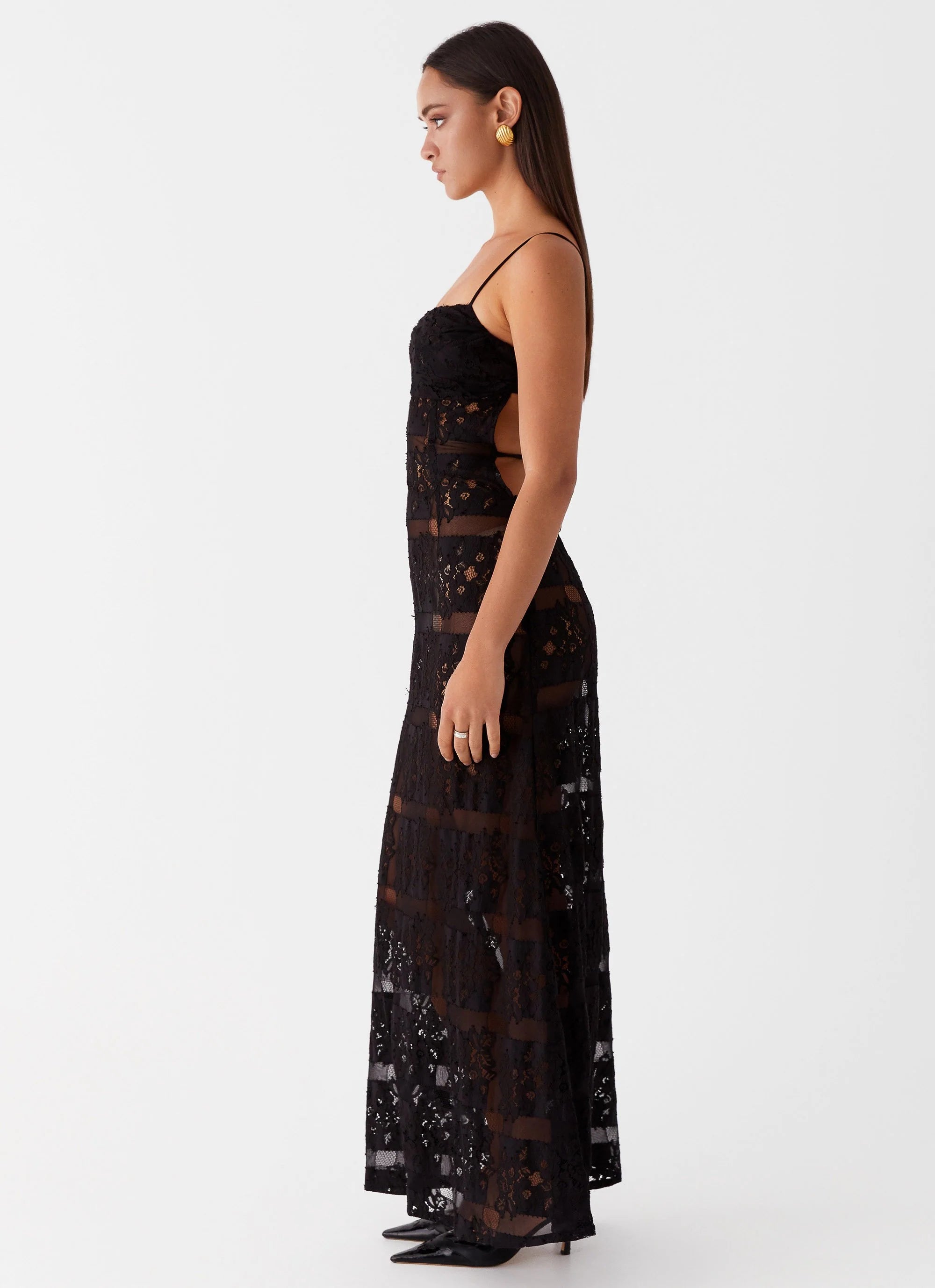 Carter Lily Backless Maxi Dress - Black