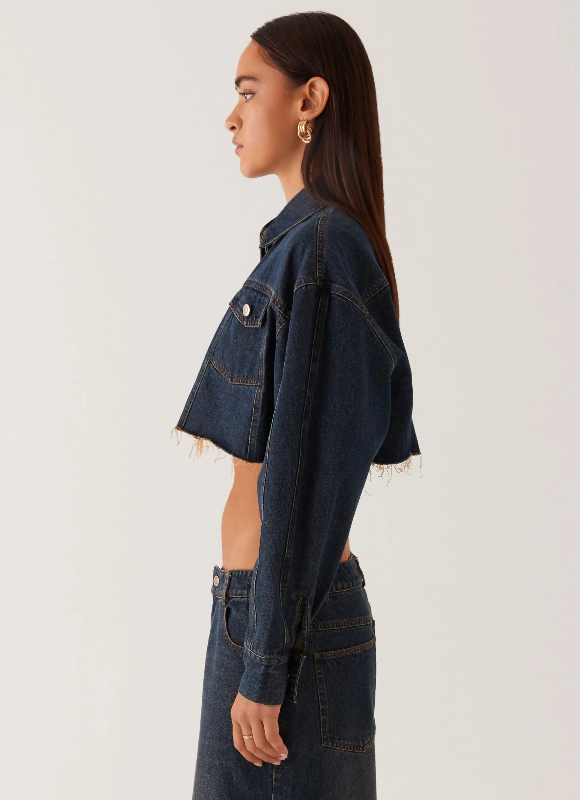 Colorado Cropped Jacket - Blue