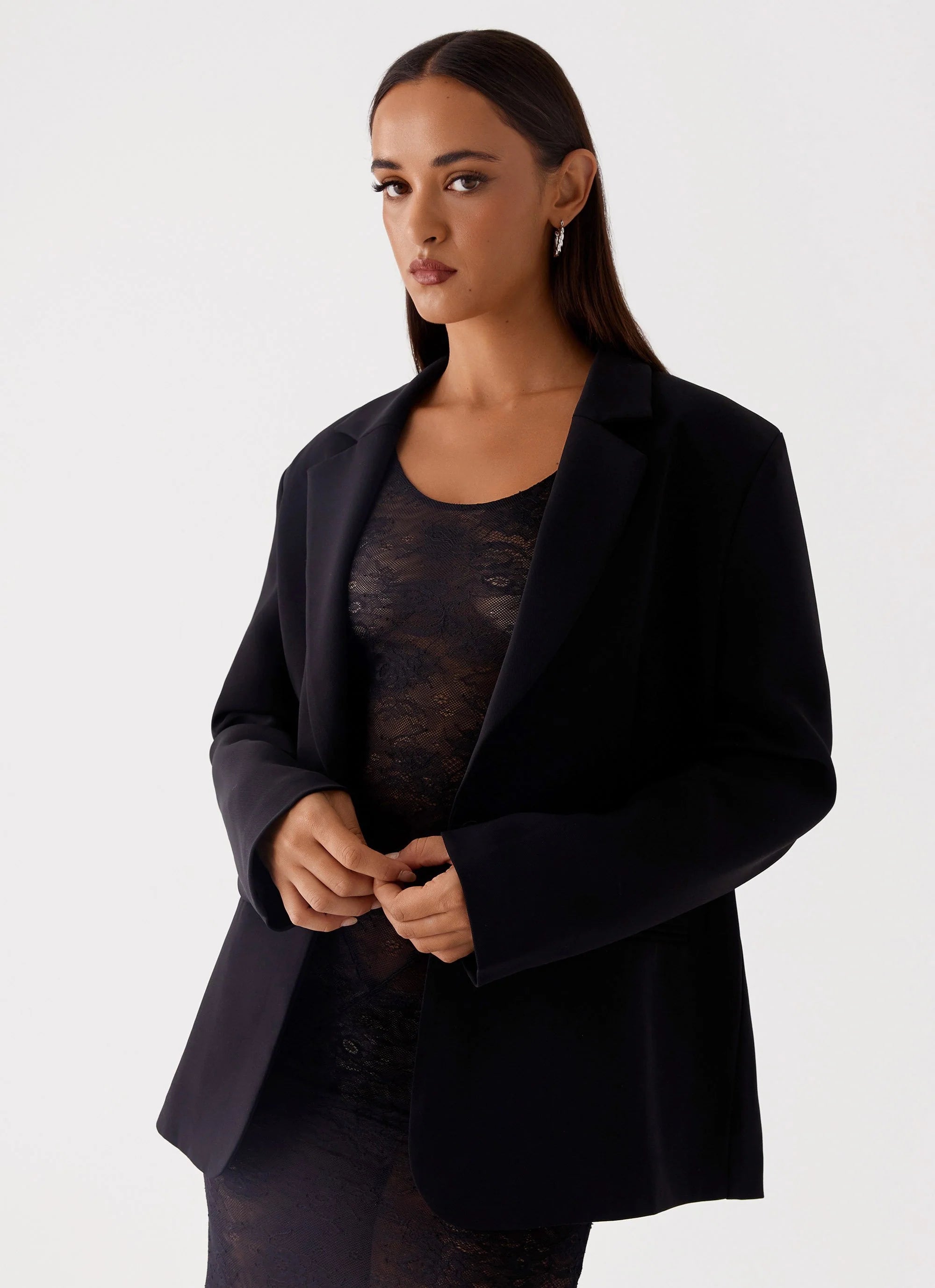 Into The Dark Oversized Blazer - Black