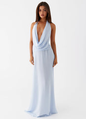 Elysia Chiffon Maxi Dress - Baby Blue