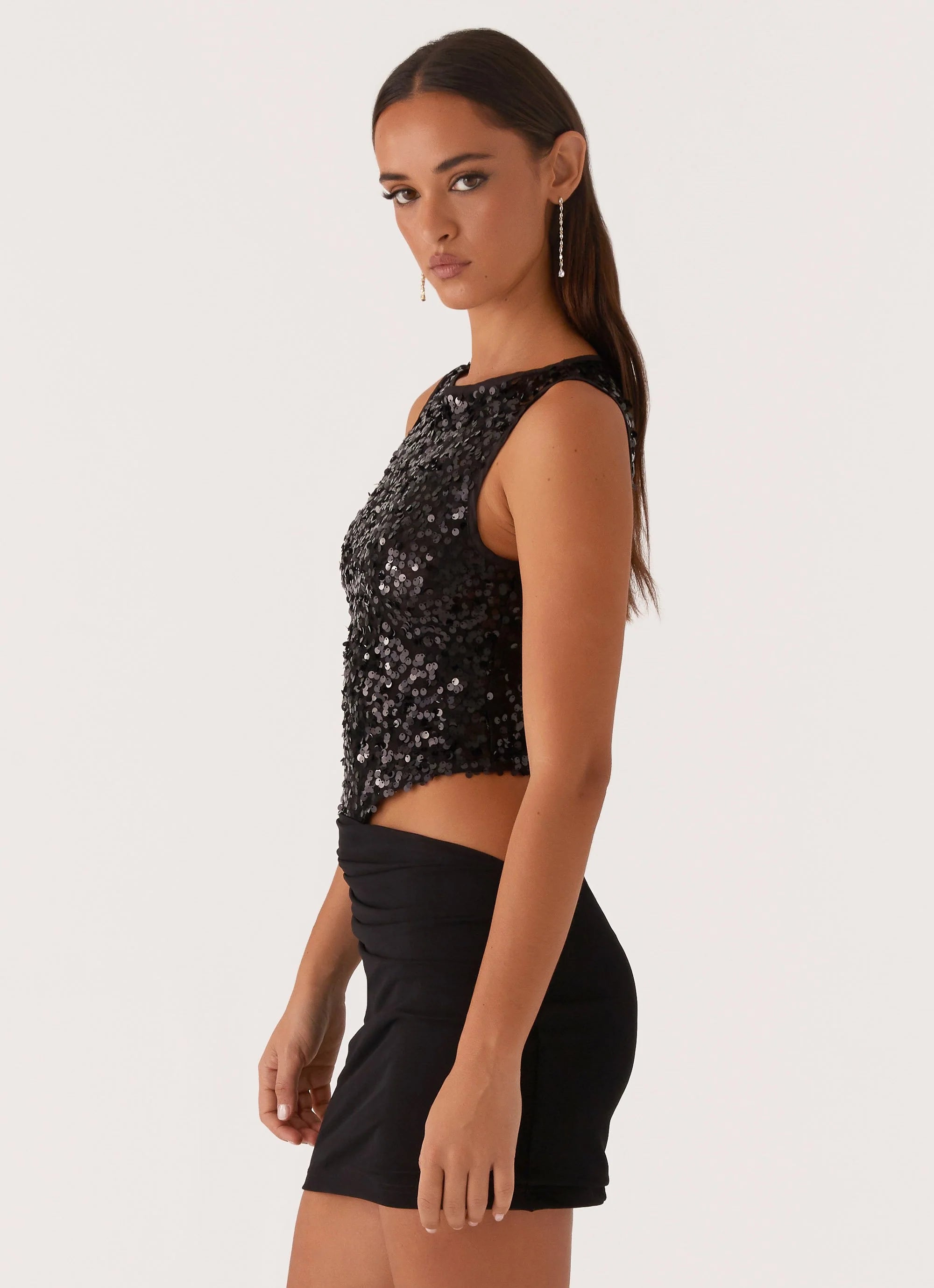 Superstition Sequin Mini Dress - Black