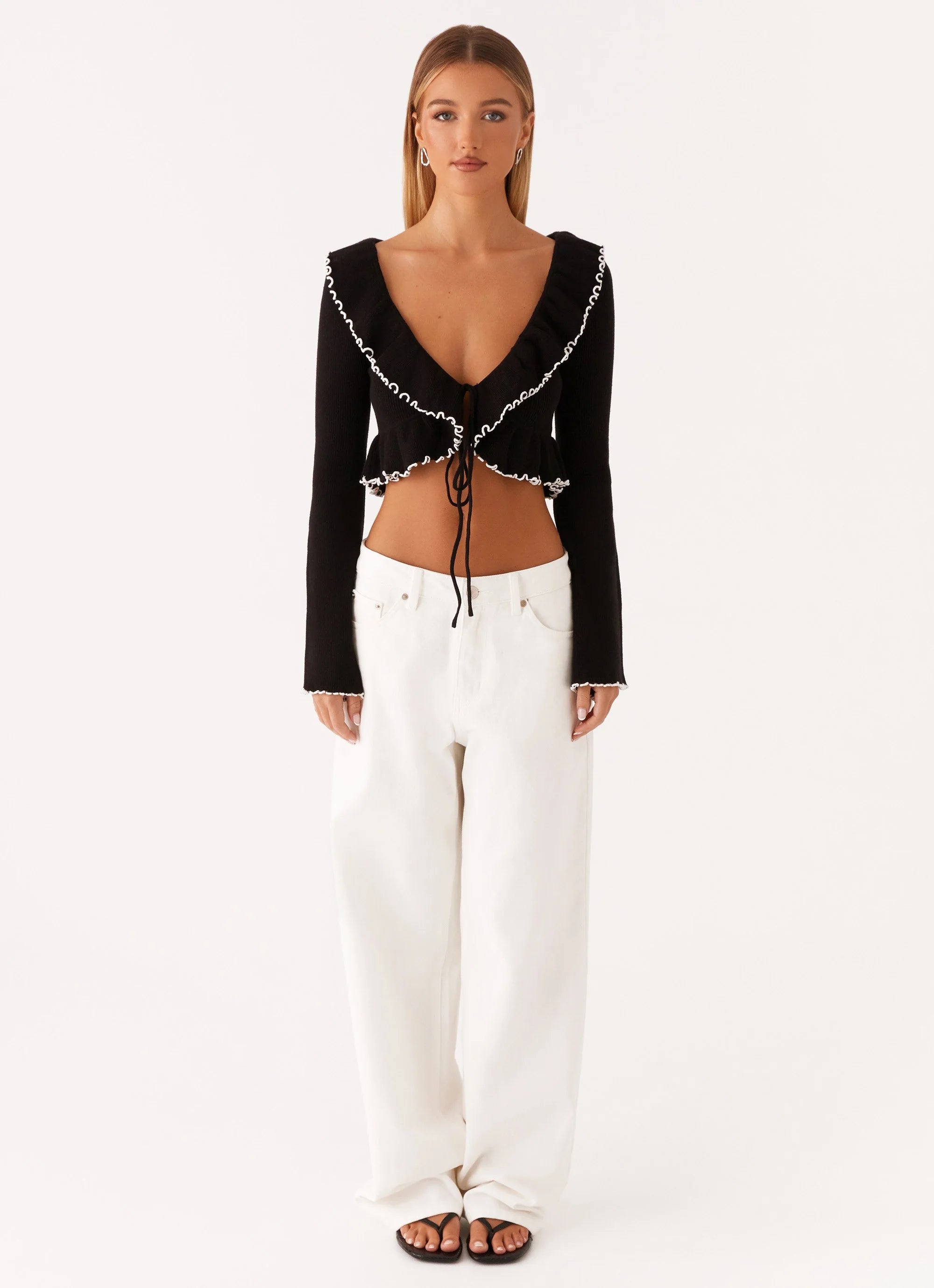 Butterfly Effect Knit Top - Black