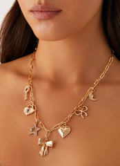 Celia Charm Necklace - Gold