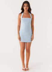 Bianca Halter Dress - Blue