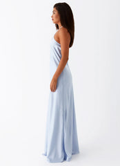 Noir Symphony Maxi Dress - Ice Blue