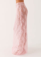 Caden Lace Maxi Skirt - Pink