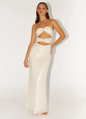 Tianna Strapless Sequin Maxi Dress - Ivory