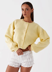 Daphne Knit Cardigan - Butter Yellow