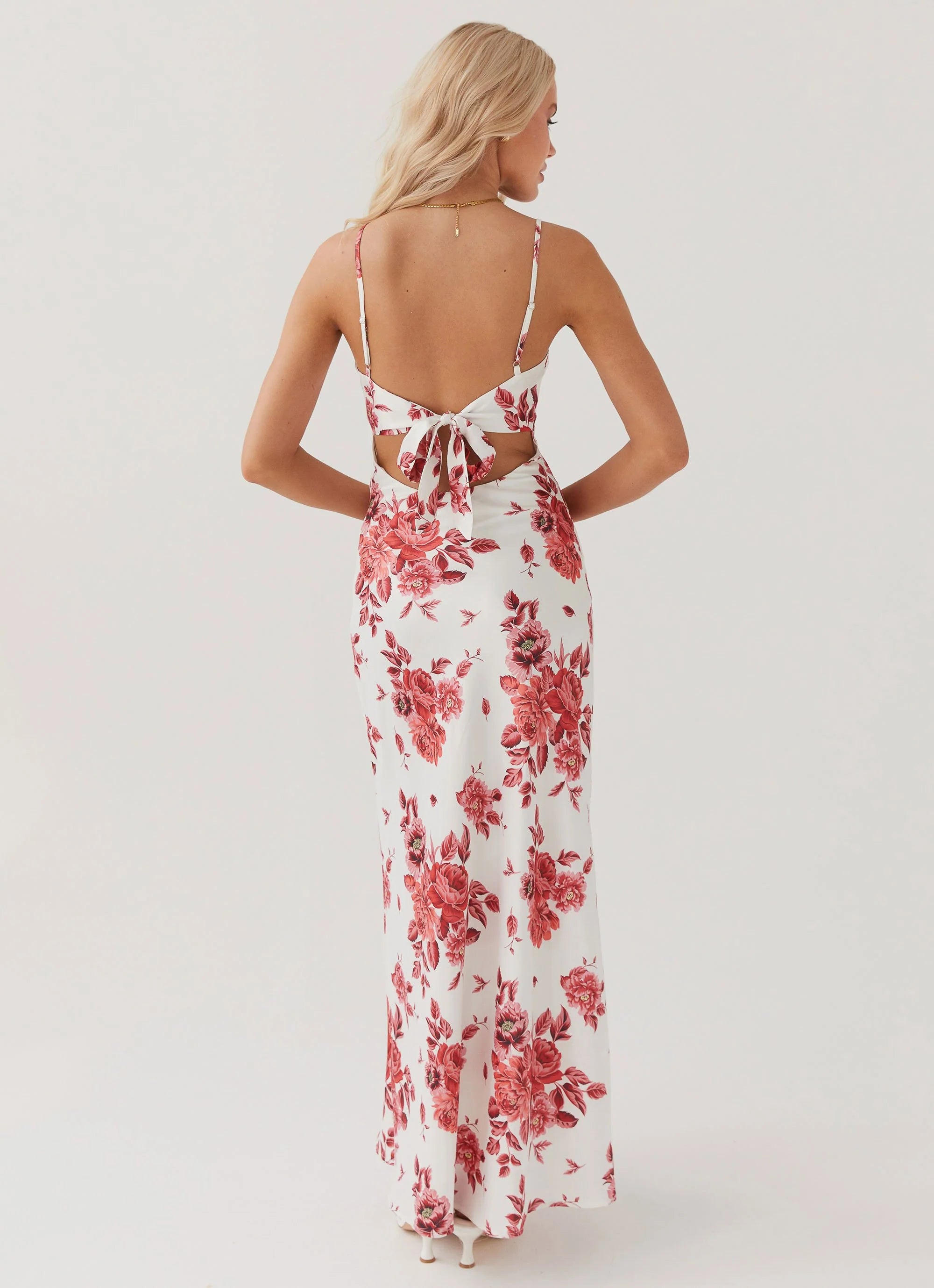 Flora Satin Maxi Dress - Rosa Floria