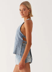 Maysa Denim Top - Blue