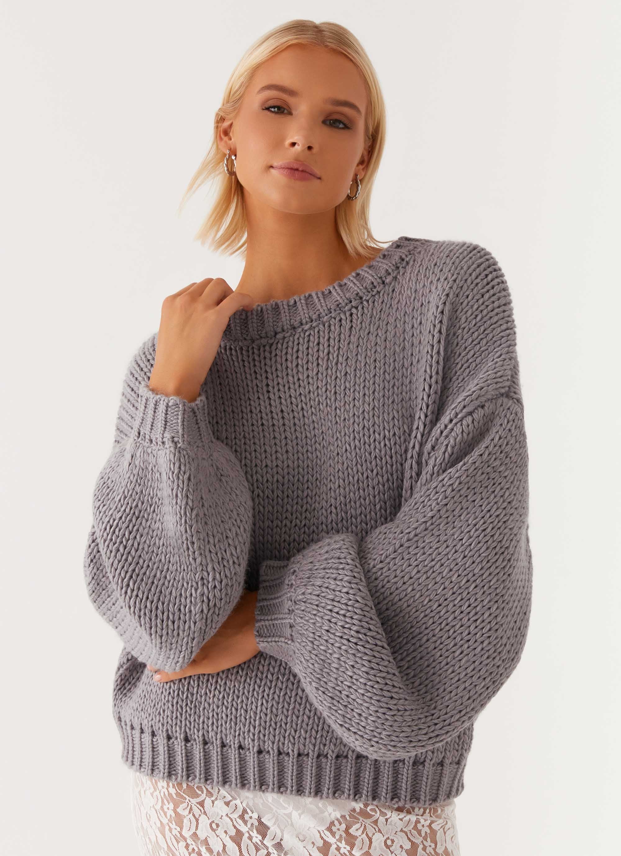 Costella Knit Sweater - Grey