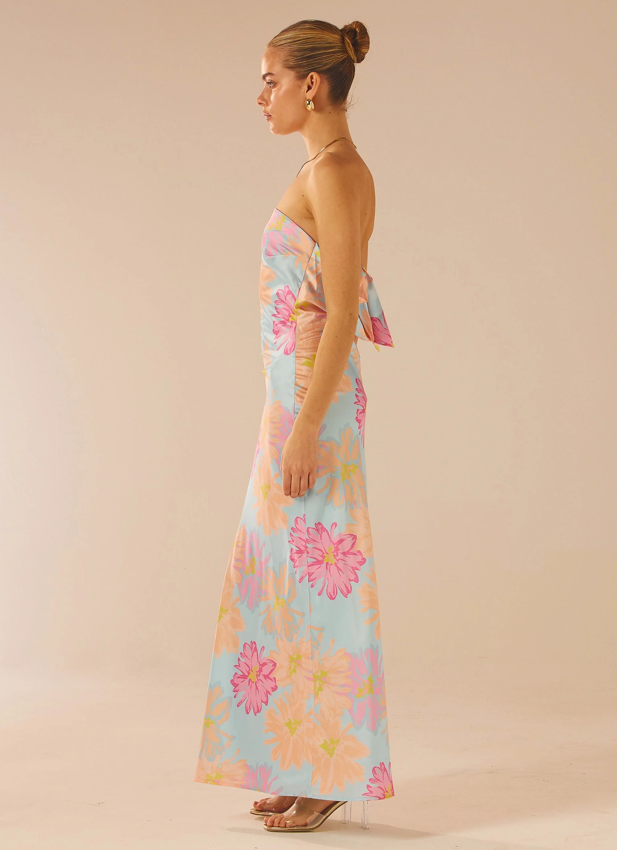 No Service Satin Maxi Dress - Spring Floral