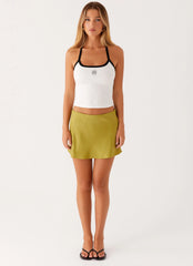 Teagan Satin Mini Skirt - Green