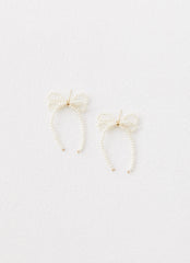 Cutie Bow Earrings - Ivory