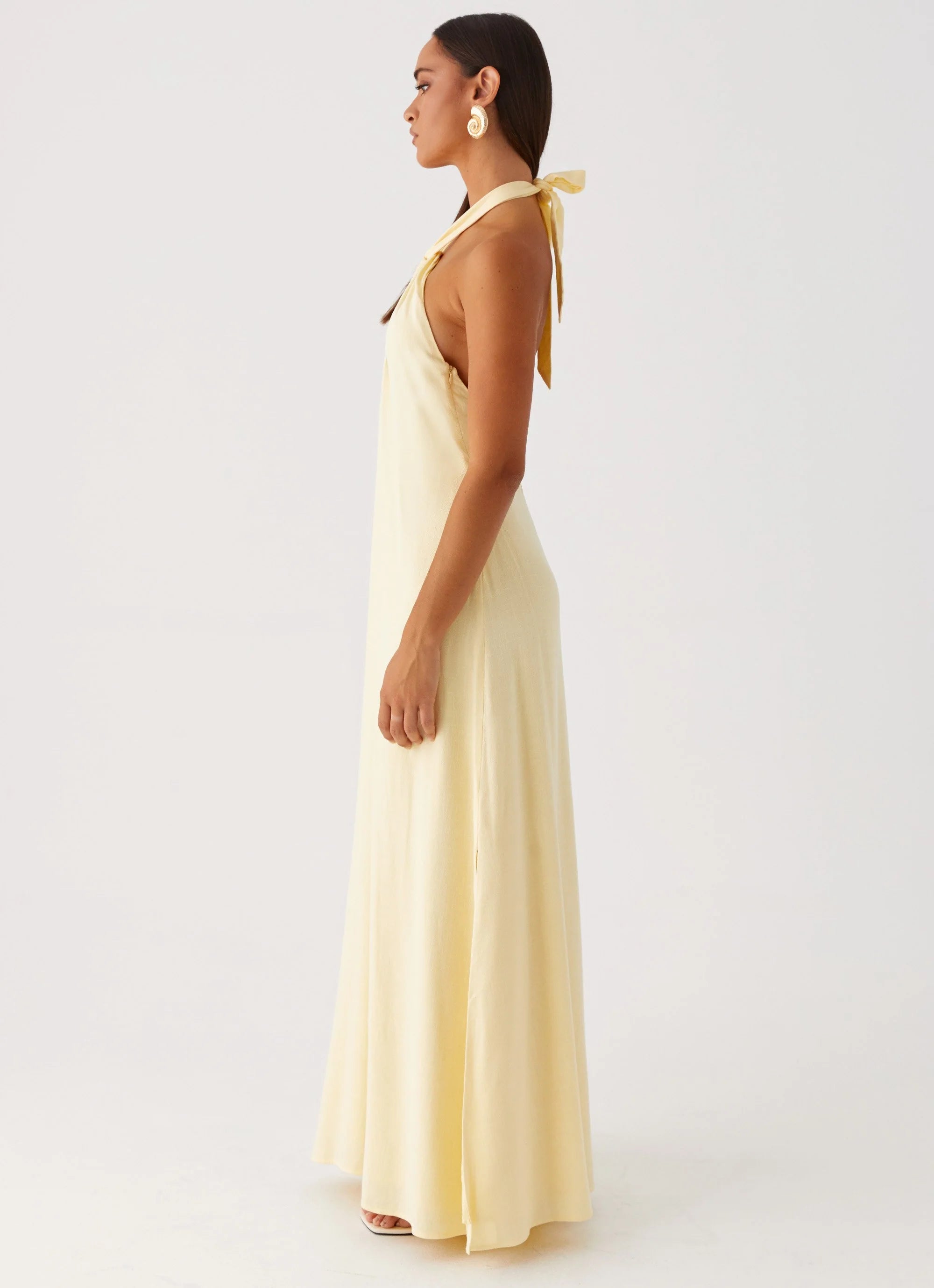 Golden Child Linen Maxi Dress - Yellow