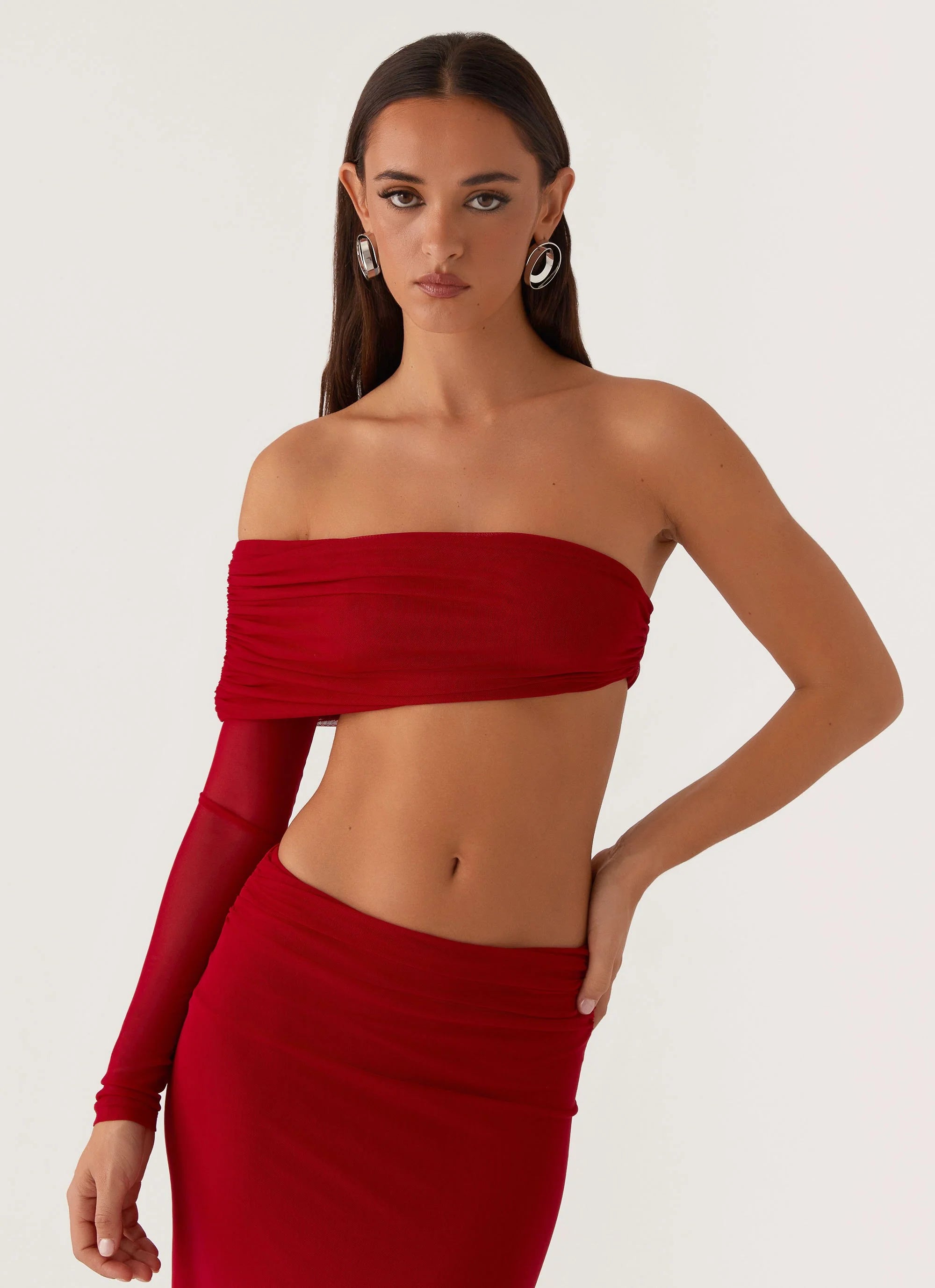 Luella One Shoulder Top - Red