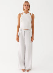 Asha Low Rise Pants - Ivory