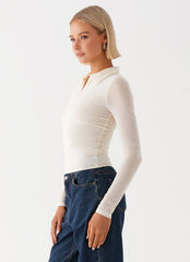 Lorna Zip Up Shirt - Ivory