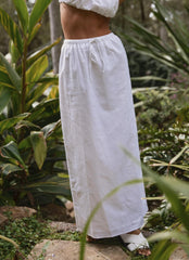 Sicilian Sun Midi Skirt - Pure White