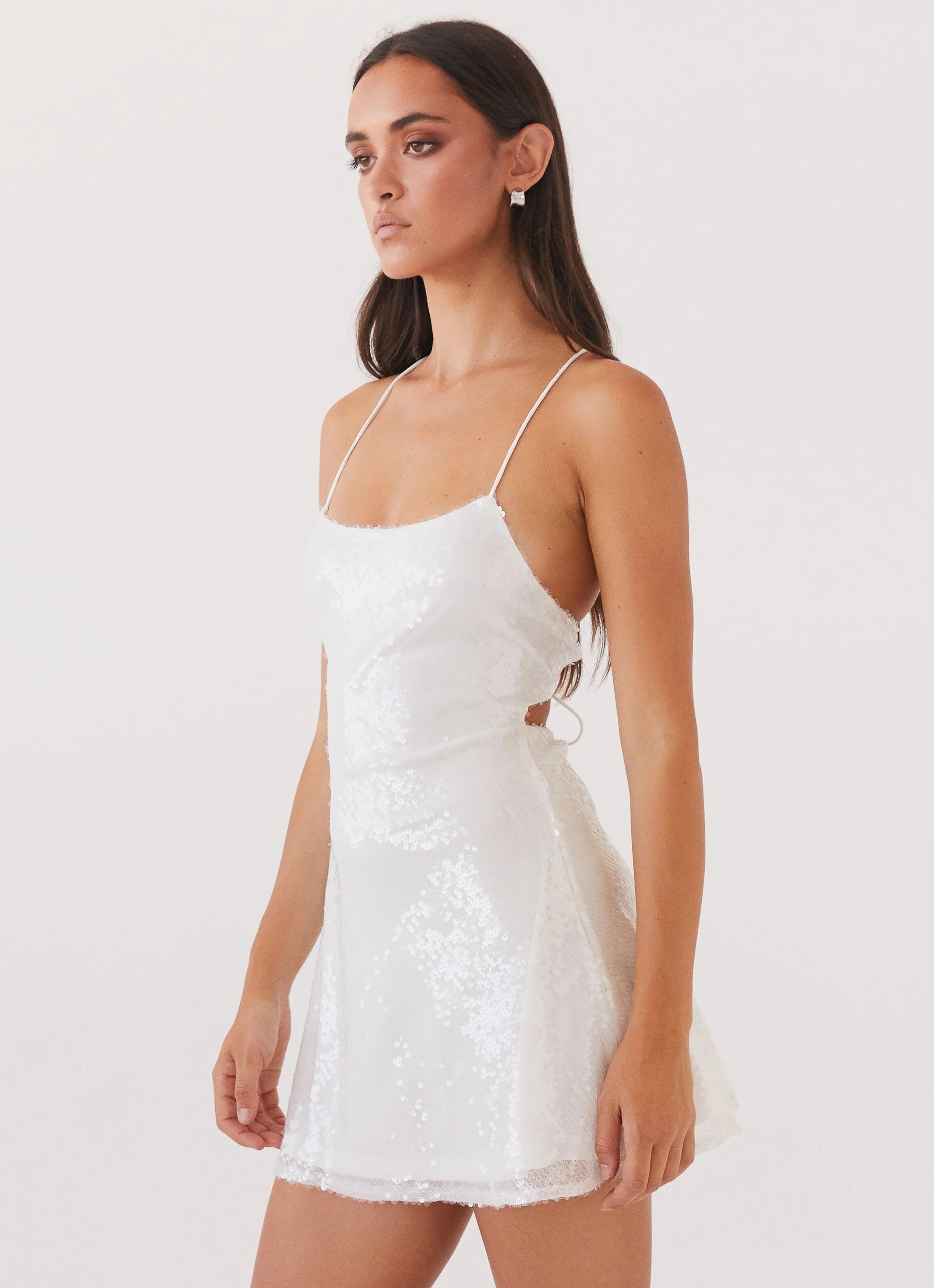 Endless Glow Sequin Mini Dress - White